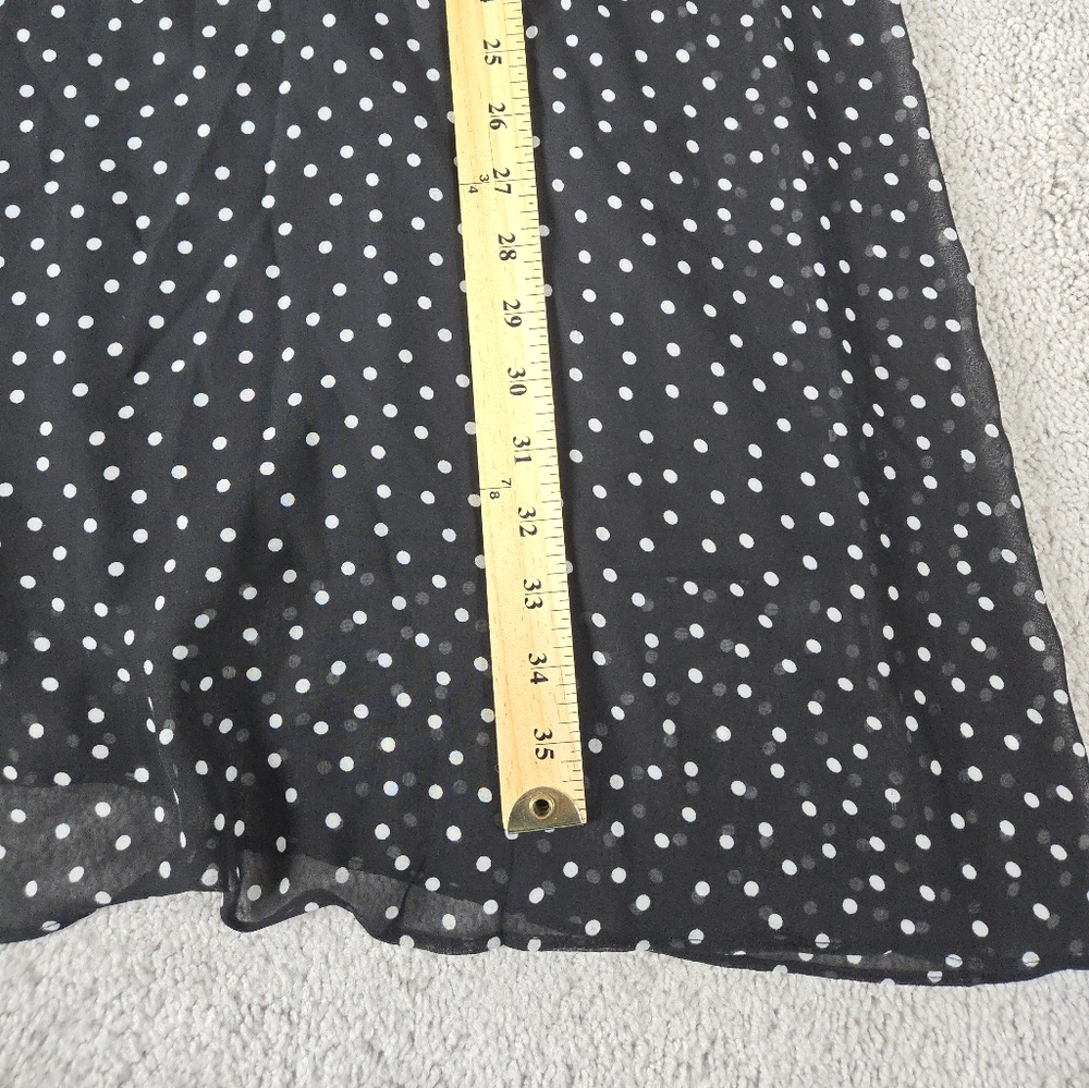 Chico's 2.5 large Black/White Polka Dot Sheer Shift Dress with Lining - Picture 7 of 10